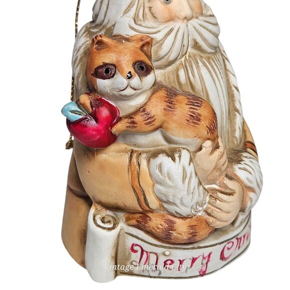 Christmas Vtg Collectible Ceramic Santa Claus Bell Ornament KSA Kurt S Adler Inc - Picture 4 of 12